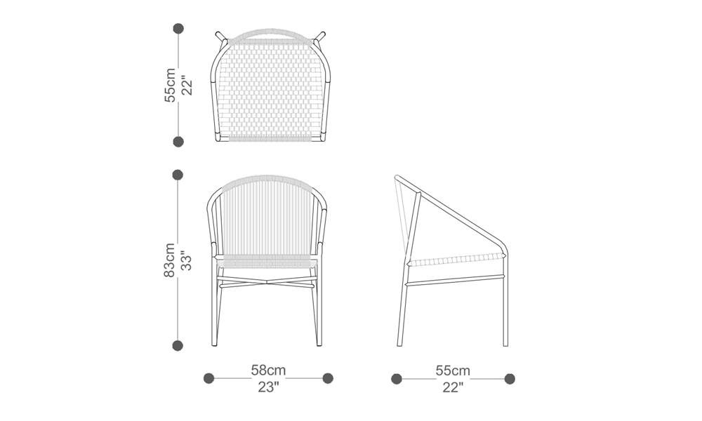 Image of the main dimensions of the product